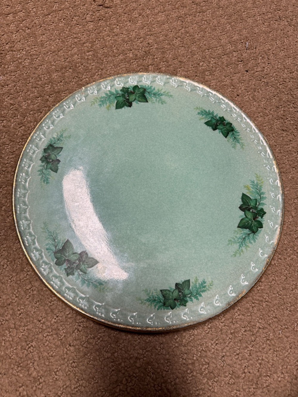 Vintage Old Ivy By Aynsley England Cake Plate 11"